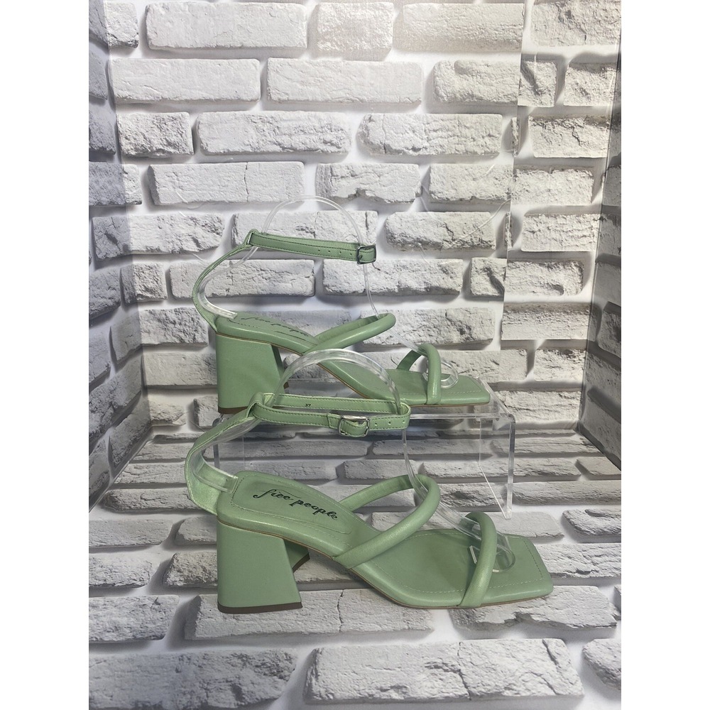 FREE PEOPLE Womens Parker Strappy Sling back Heels Secret Sage Size 37 US 6.5-7